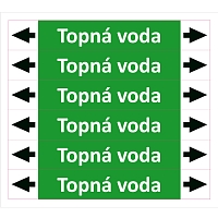 Značení potrubí ISO 20560, topná voda
